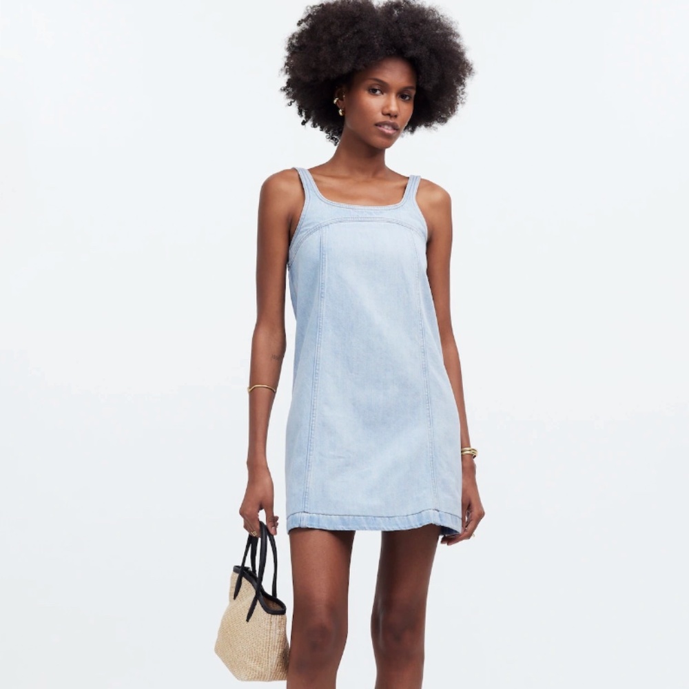 Madewell Denim A-Line Sleeveless Mini Dress